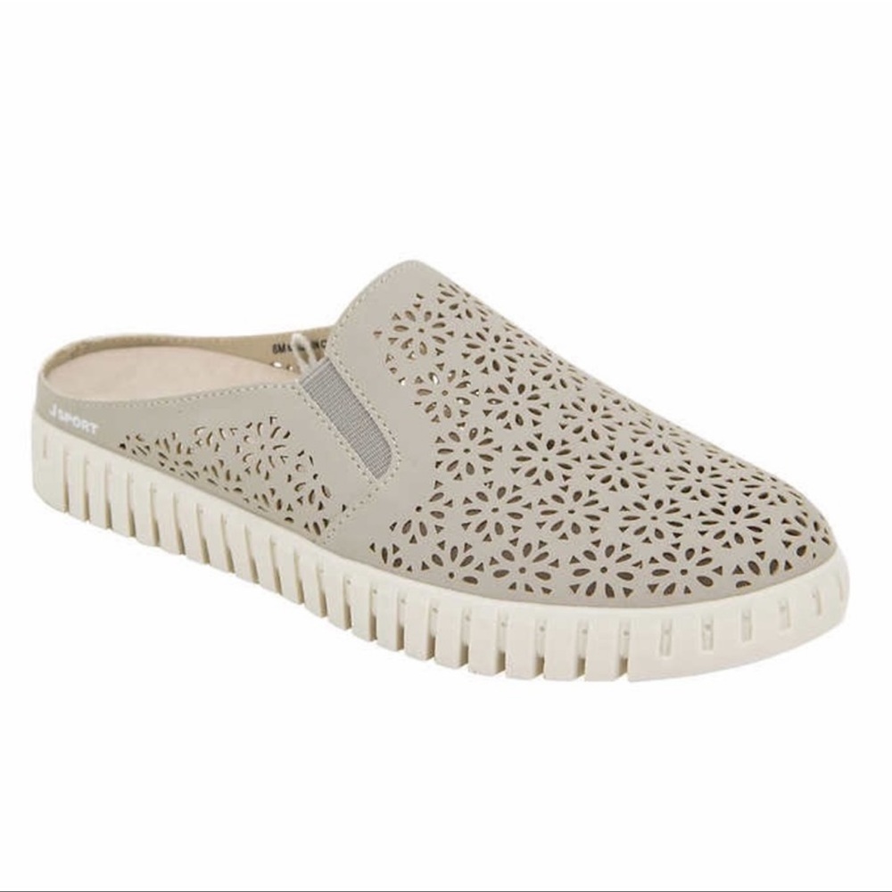 Jsport Women’s Floral Slip On Mules Cutout Design